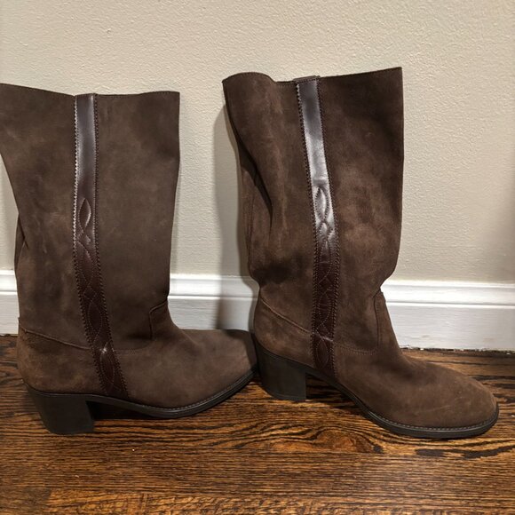 Brown leather boots SZ: 40 / US 9 Made in Spain - Picture 4 of 16